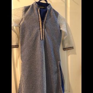 Blue and silver suit